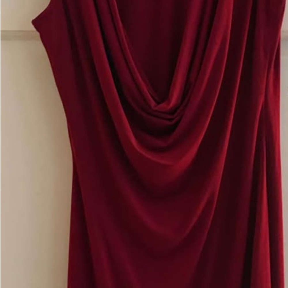 Calvin Klein Draped Red Dress